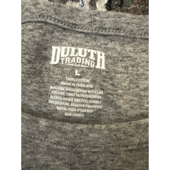 Duluth Trading Womens Gray 3/4 Sleeve Swing Tunic Top L 100% Cotton Basic - Picture 2 of 3